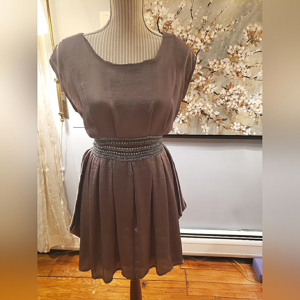 Matalic Mink color Medium mini Dress